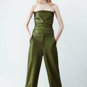Zara faux leather bodysuit